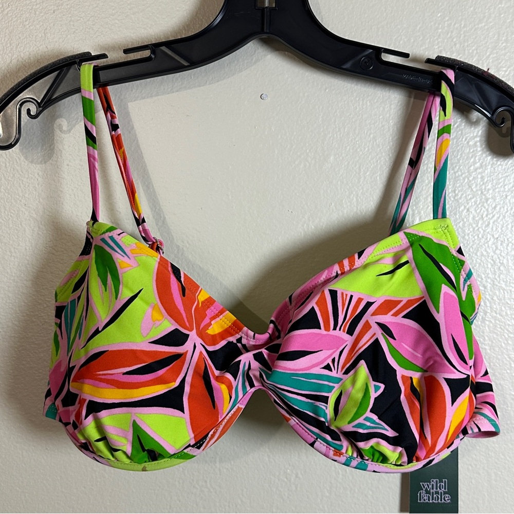 NEW Wild Fable Multicolor Tropical Print Bikini Top